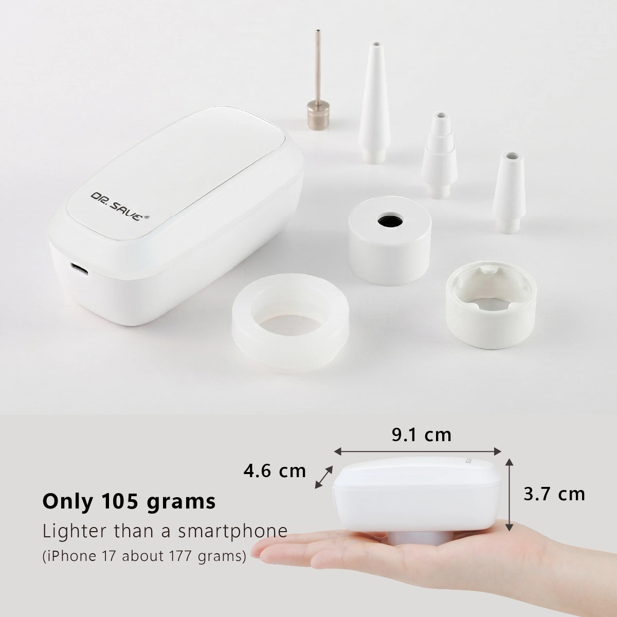 The extremely small and lightweight DR. SAVE vacuum pump