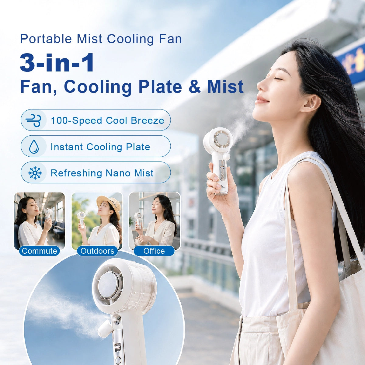 FAN101 portable misting fan with cooling plate and nano mist