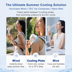 Woman using FAN101 portable cooling fan during summer activities