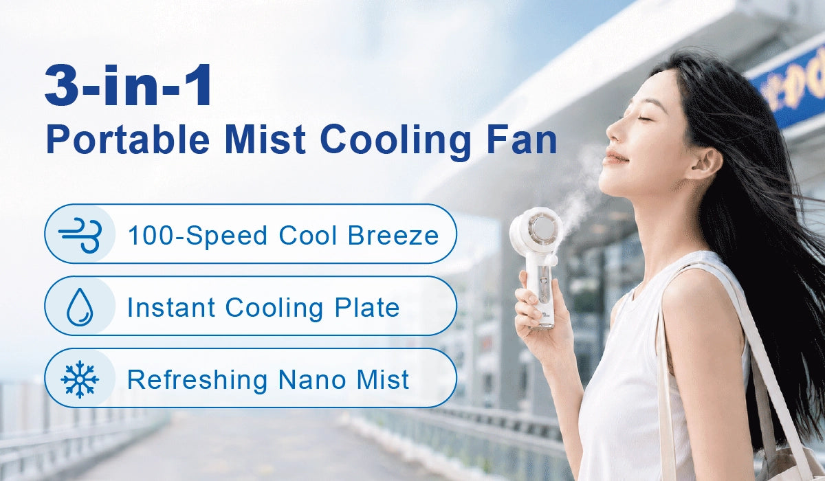 3 in 1 portable mist cooling fan